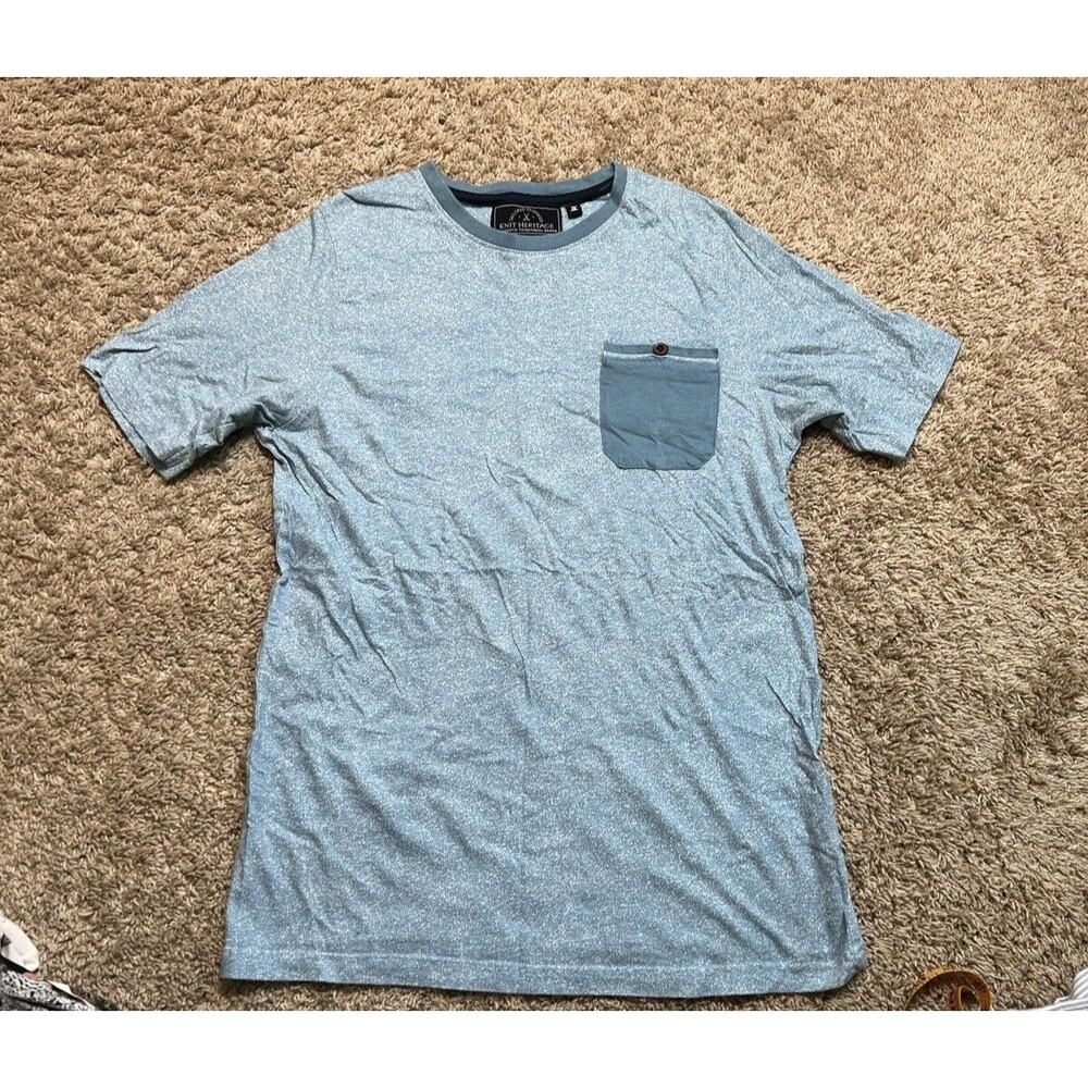 Knit Heritage Men's Small T-Shirt Tailored Clothier 100% Cotton Blue